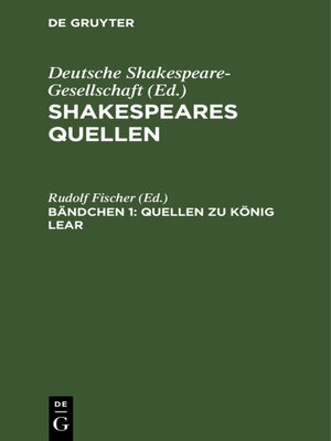 cover image of Quellen zu König Lear